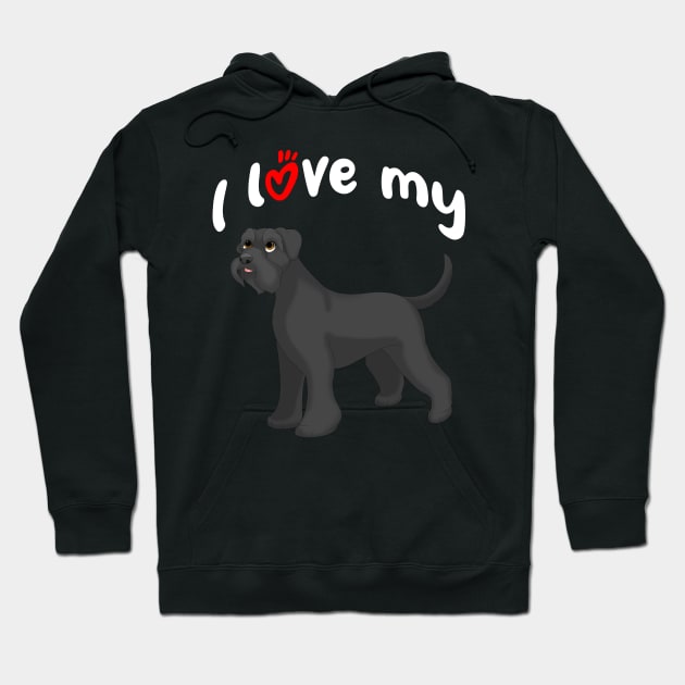 I Love My Giant Schnauzer Dog Hoodie by millersye